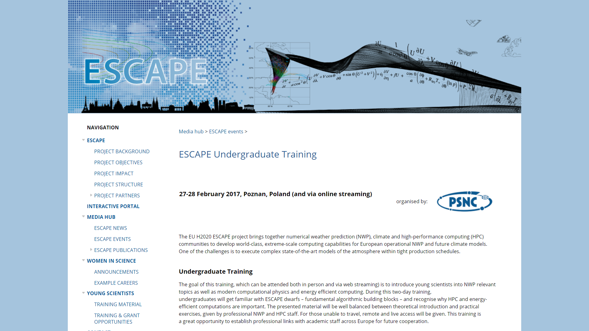 Invitation and call for 1st ESCAPE Dissemination and Training Workshop